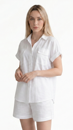 Kareno women white summer co ord set minimalist style