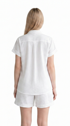 Kareno women relaxed white shirt and shorts summer set