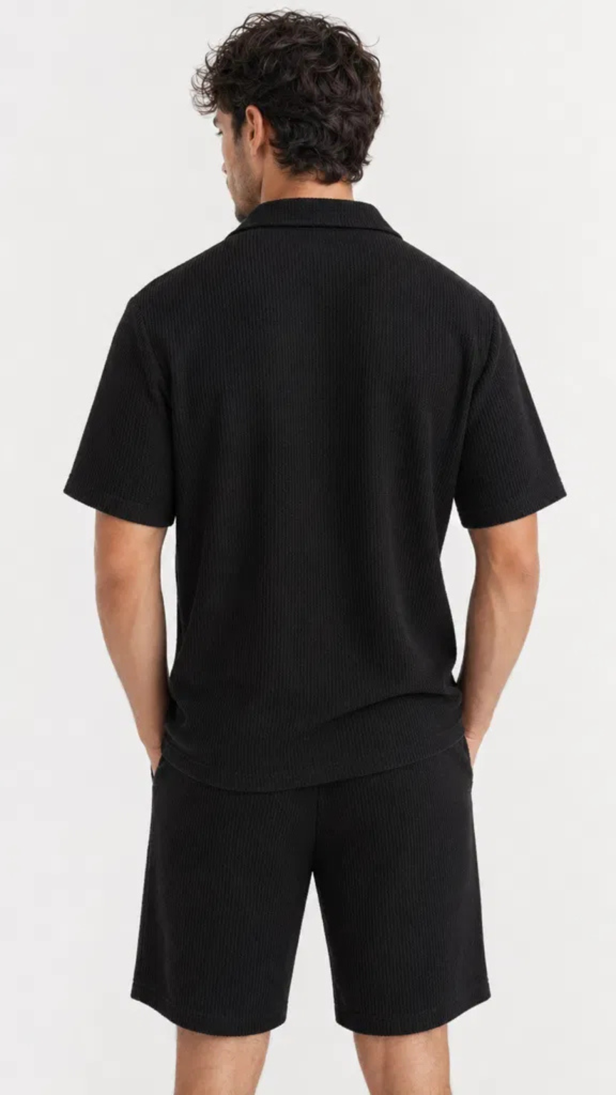 Kareno men textured waffle fabric matching outfit