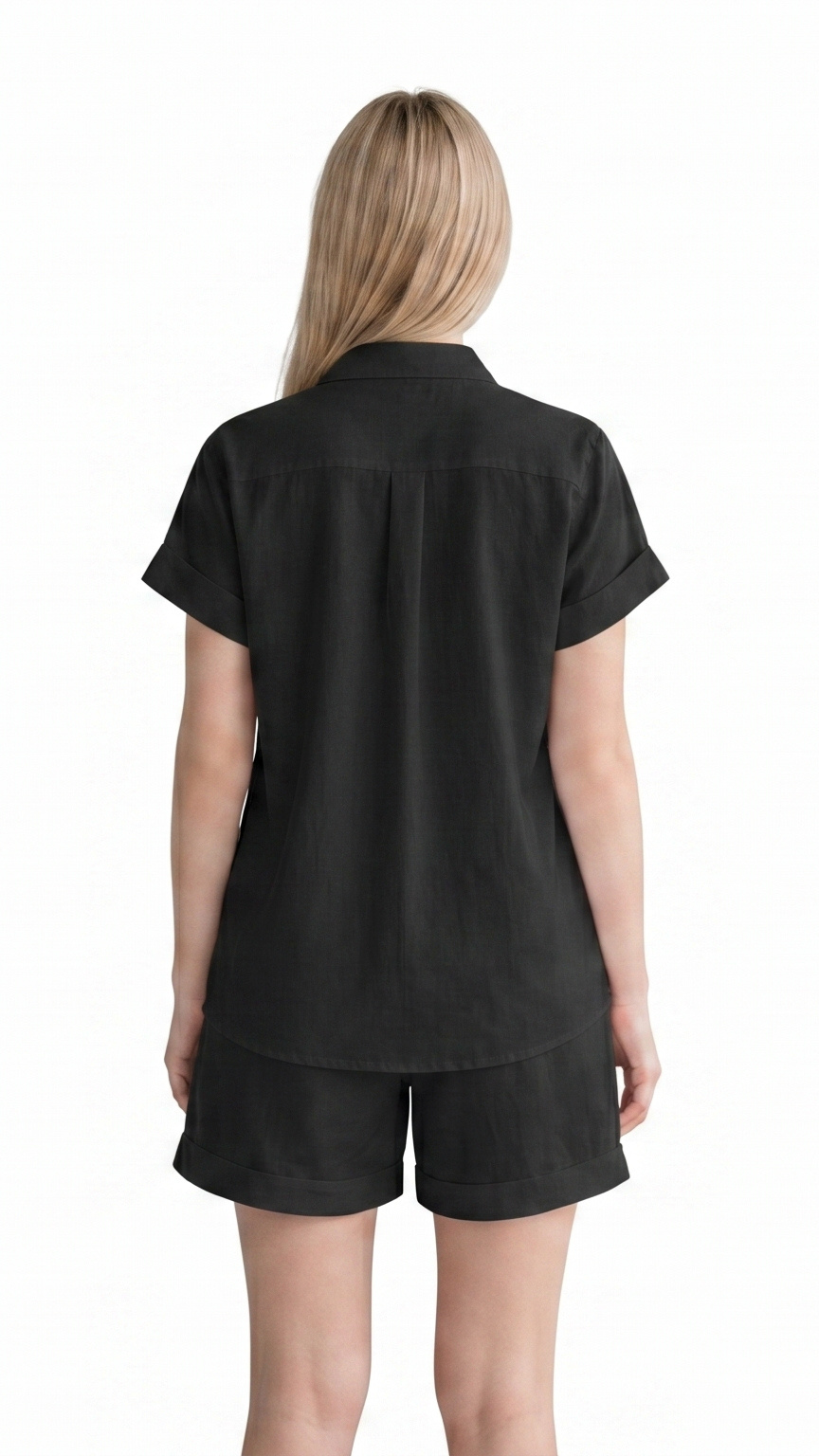 Kareno women black button up lounge outfit premium look
