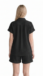 Kareno women black button up lounge outfit premium look