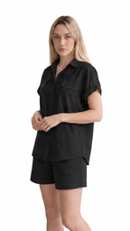Kareno women black lightweight summer set modern fit