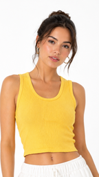 Kareno Sun Glow crop top for women fitted summer fashion front view