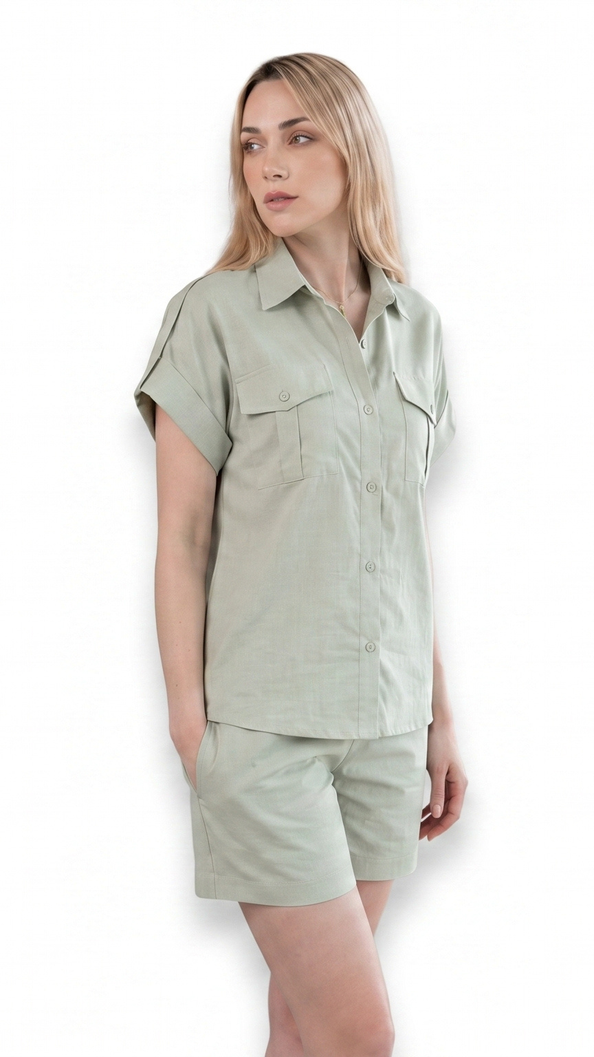 Kareno women sage green summer lounge set premium fit