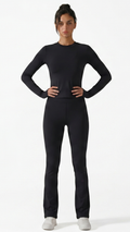 Kareno women black activewear set long sleeve athletic top
