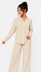 Kareno women linen two piece set breathable summer outfit