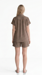 Kareno women brown premium co ord set everyday elegance