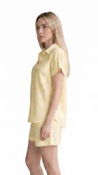 Kareno women yellow relaxed fit linen two piece outfit