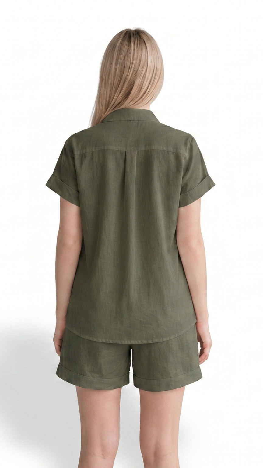 Kareno women breathable khaki lounge set minimalist fashion