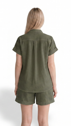 Kareno women breathable khaki lounge set minimalist fashion