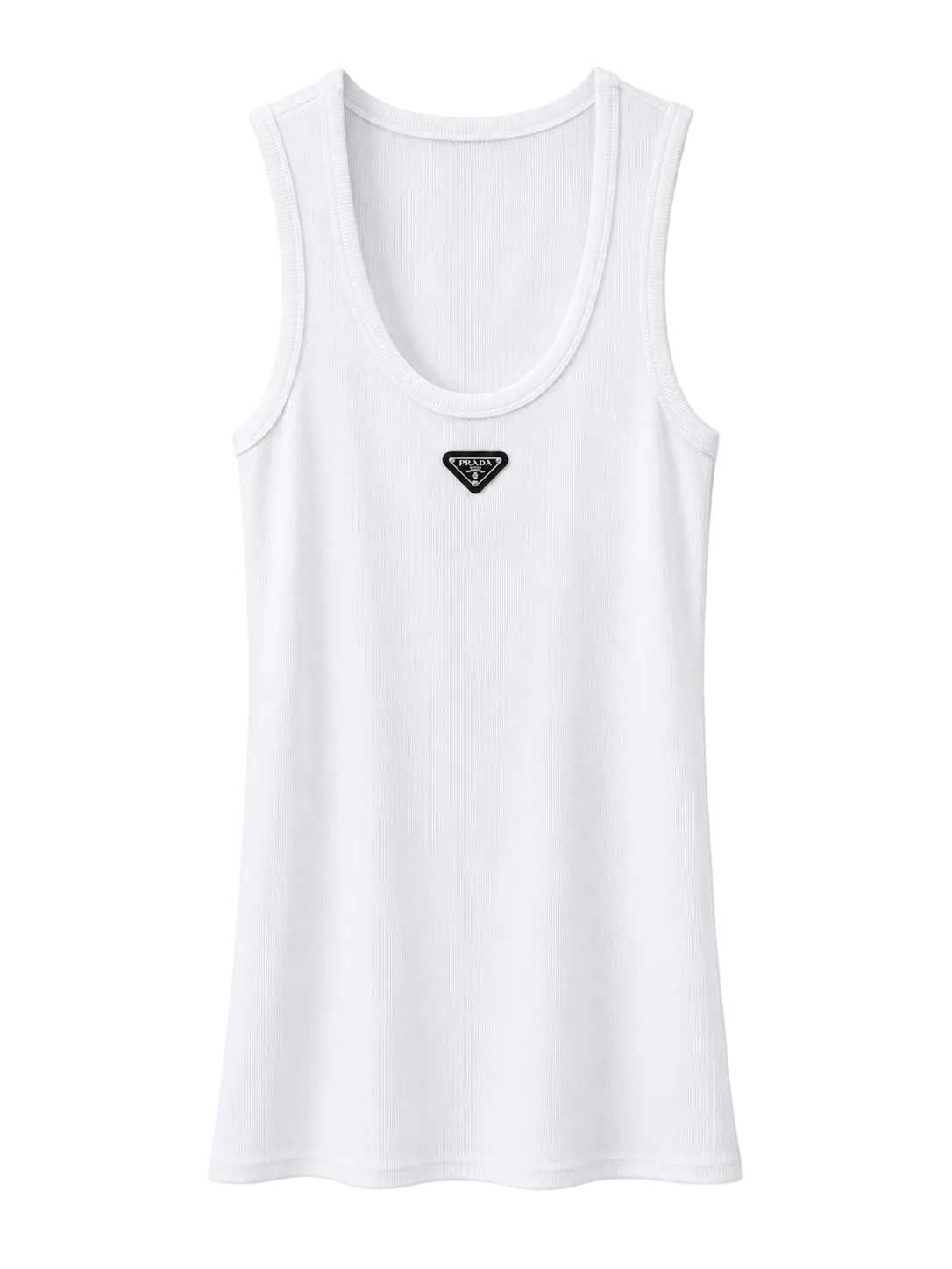 A white sleeveless tank top with a small black triangular GUESS logo on the chest, displayed against a clean white background.