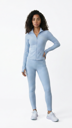 Kareno women activewear set zip jacket and leggings
