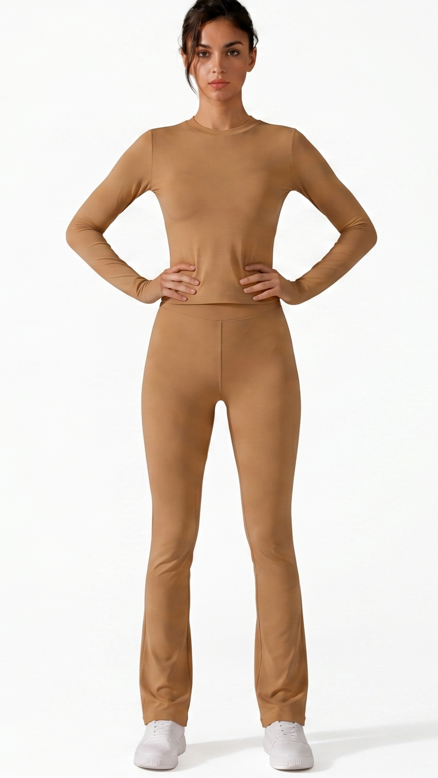 Kareno beige activewear set women modern gym fashion