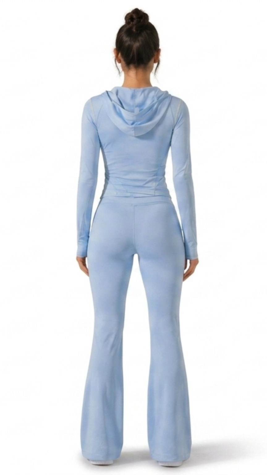 Kareno women blue zip front athletic jumpsuit modern fit