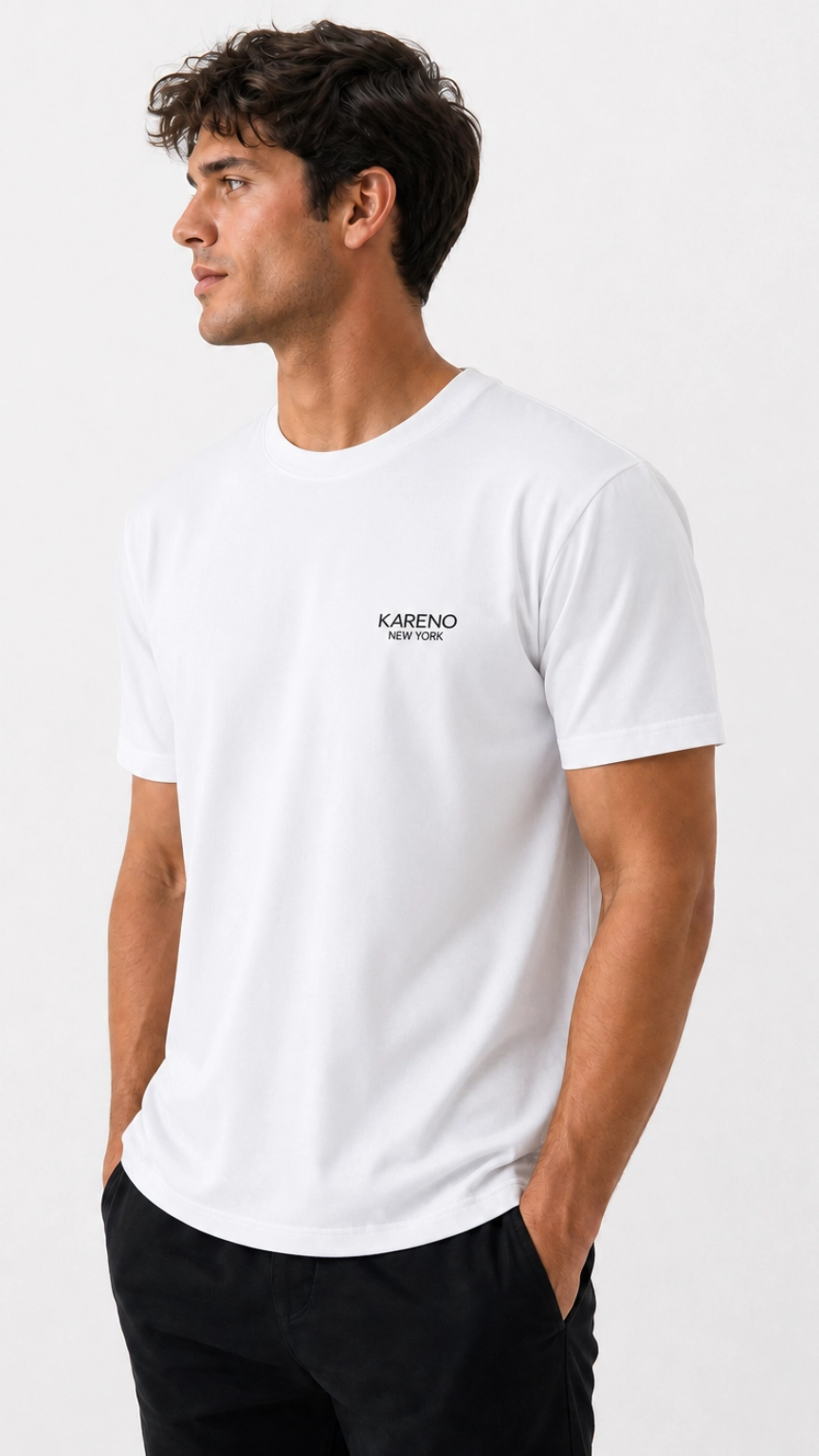 Kareno men casual oversized t shirt clean studio shot