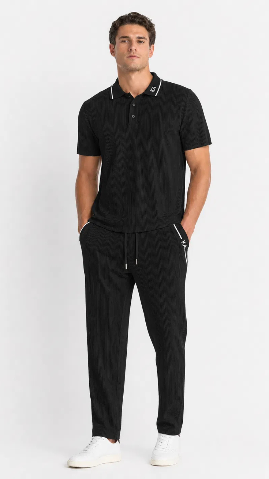 Kareno men waffle tracksuit luxury casual streetwear fit