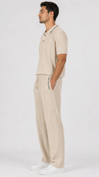 Kareno men textured waffle tracksuit front pose