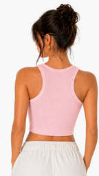 Kareno blush fit crop top front studio fashion image
