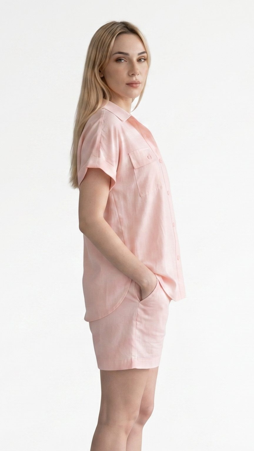 Kareno women pink relaxed fit shirt and shorts outfit