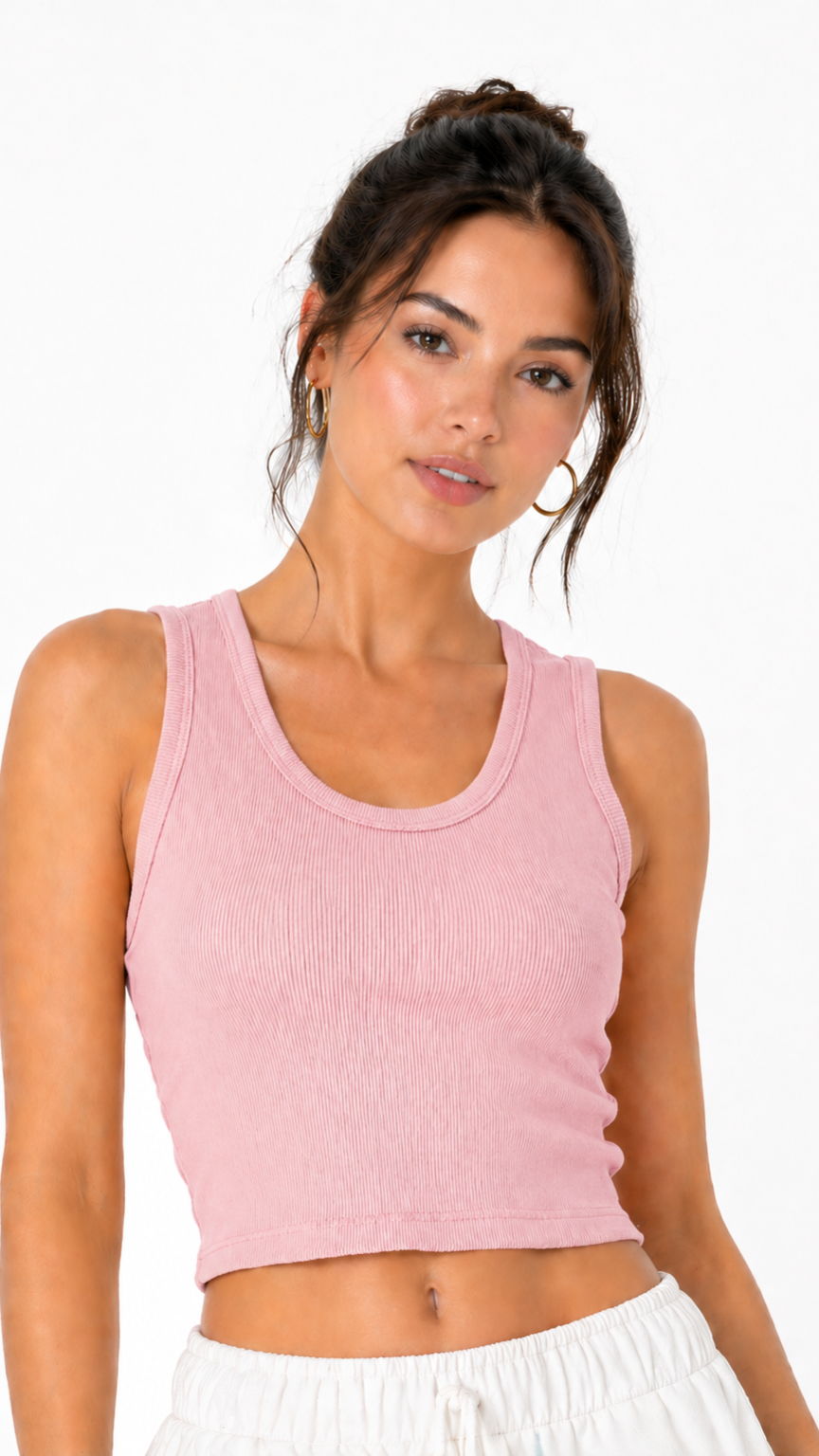 Kareno women crop top athletic summer fashion front pose
