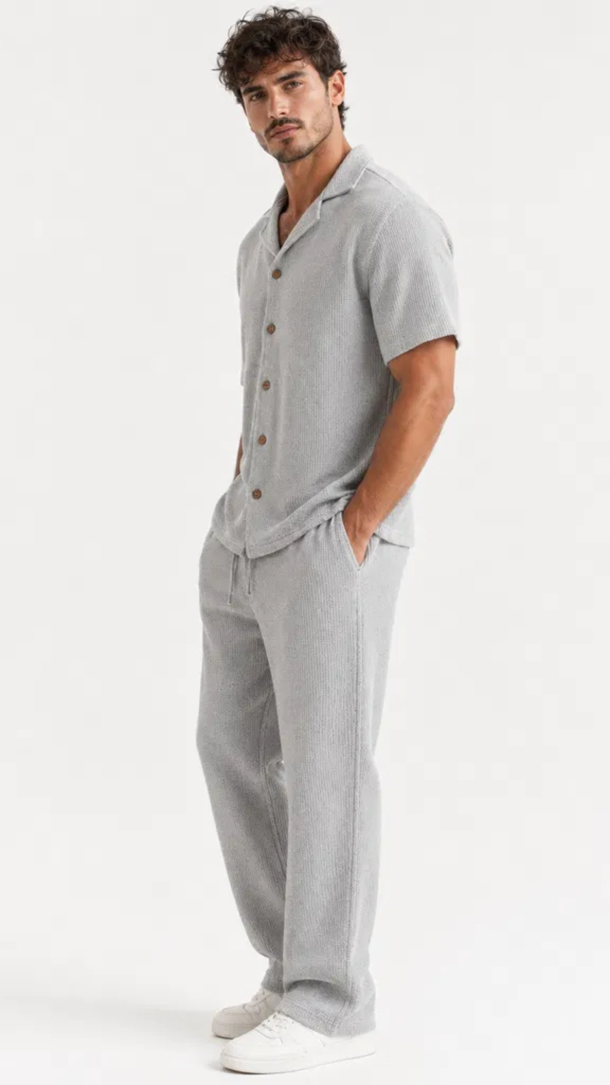 Kareno men waffle outfit premium relaxed silhouette