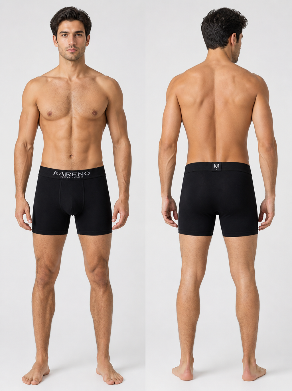 Kareno New York men boxer briefs white color soft cotton stretch fit